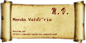 Menda Valéria névjegykártya